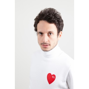 SWEAT SHIRT "COEUR" - BLANC