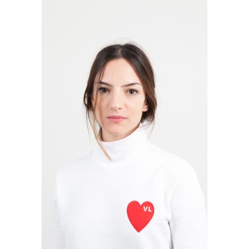 SWEAT SHIRT "COEUR" - BLANC