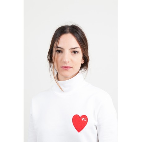 SWEAT SHIRT "COEUR" - BLANC